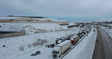 (Фото) На Турцию обрушился сильный снегопад. Около трех тысяч водителей застряли на дорогах