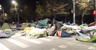 (Видео) Полиция убрала палатки митингующих с дороги и тротуаров в центре Кишинева
